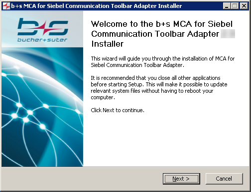 Communication Toolbar Adapter Install Welcome