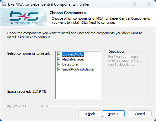 Central Components - Choose Components Central Components Install Redundancy