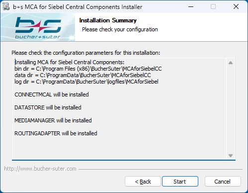 Central Components Install Summary Central Components Install Summary
