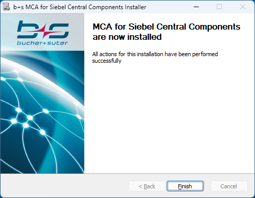 Central Components Install Complete Central Components Install Complete