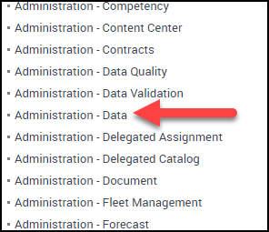 Administration Data Administration Data