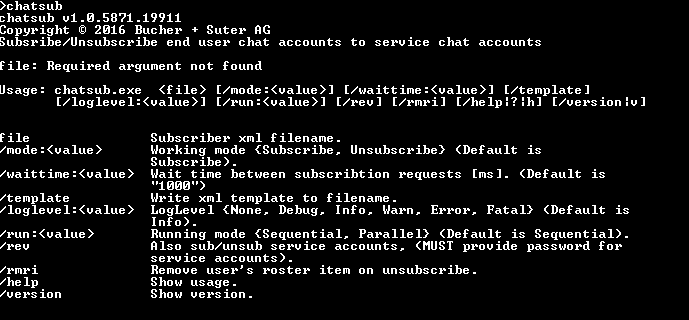 Chat-Sub Tool Commands