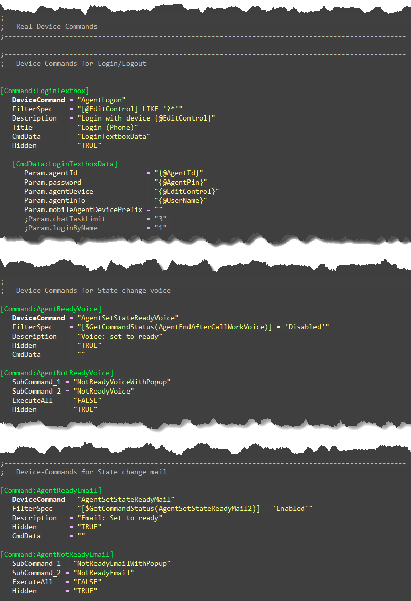 Siebel Definition File Mapping Commands