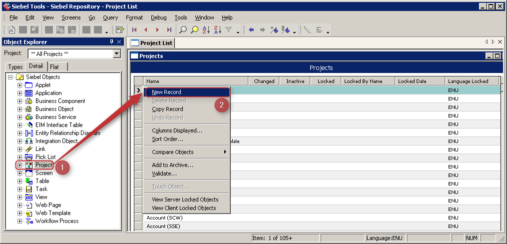 Siebel Tools Create Routing Adapter Project
