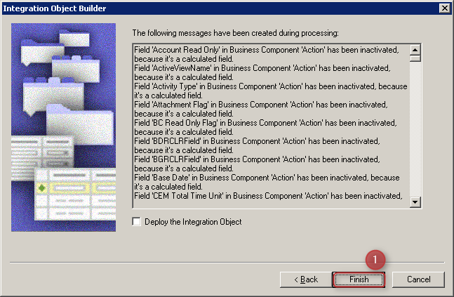 Siebel Tools Integration Object Builder Finish