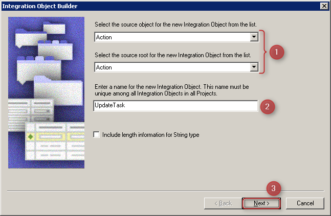 Siebel Tools Integration Object Builder Action UpdateTask