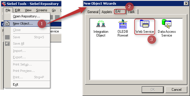 Siebel Tools EAI Routing Adapter Web Service