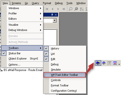 Siebel Tools Import MCA Workflow Processes Editor Toolbar