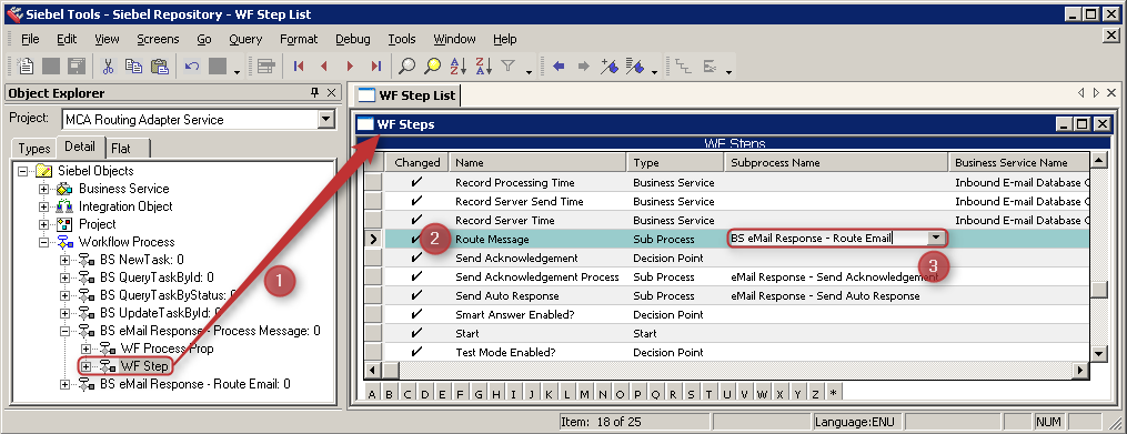 Siebel Tools Import MCA Workflow Processes Verify Subprocess Name