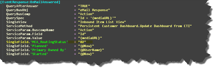 Siebel Tools Suppress Task Status Updates OnMailAnswered