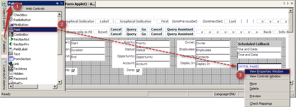 Siebel Tools Web Layouts - Add HTML Field