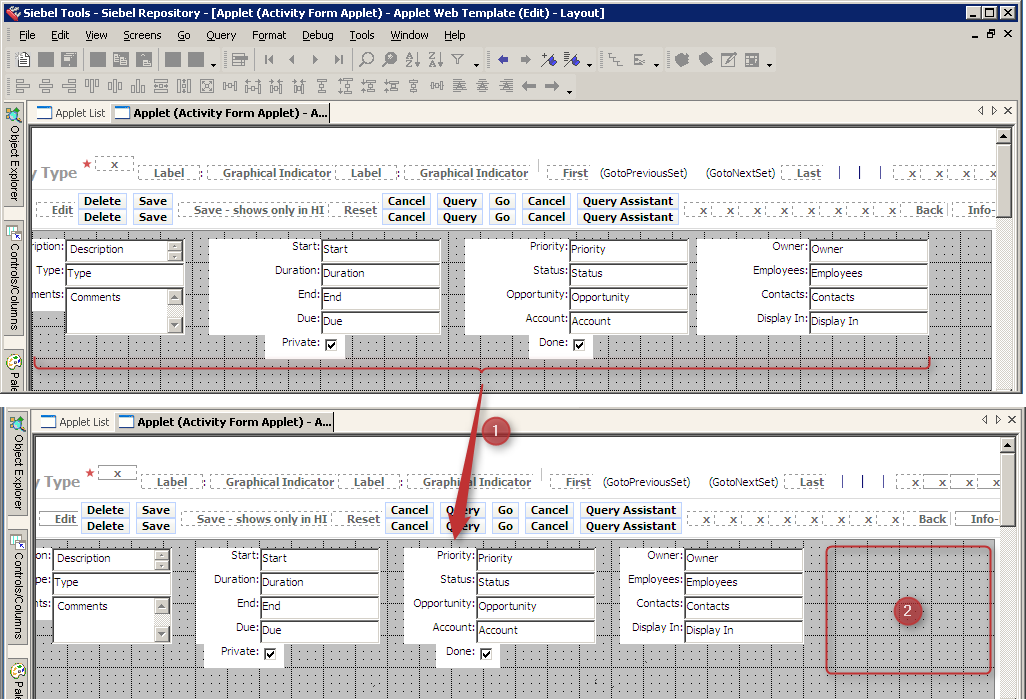 Siebel Tools Web Layouts - Space