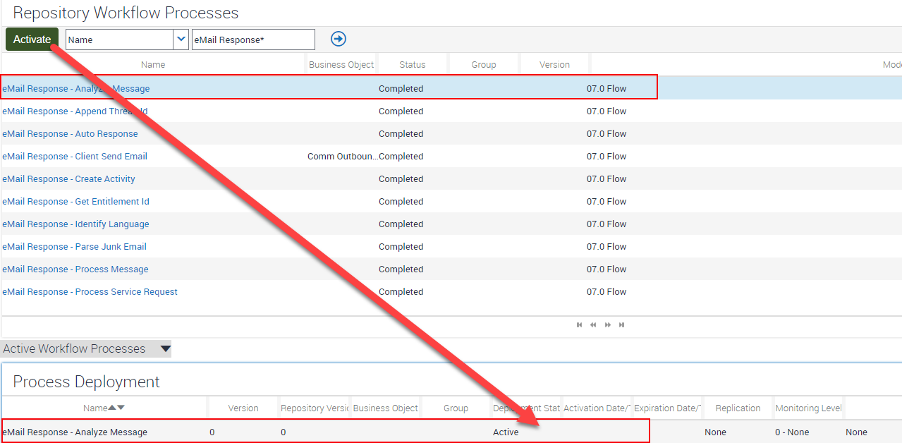 Siebel Web Configuration Activate Workflow