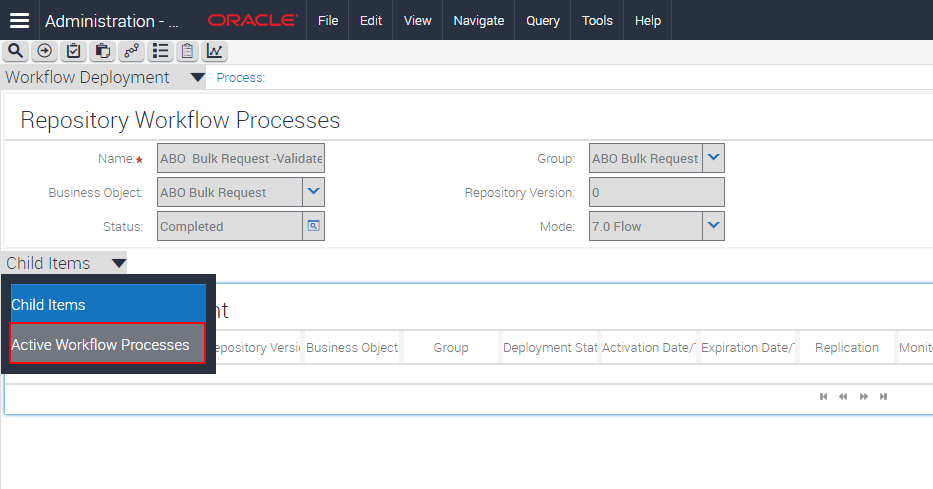 Siebel Web Configuration Active Workflow Processes