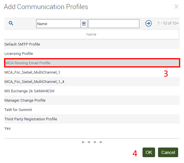 Siebel Web Configuration Add Communication Profiles