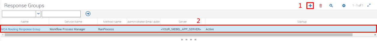 Siebel Web Configuration New Response Group