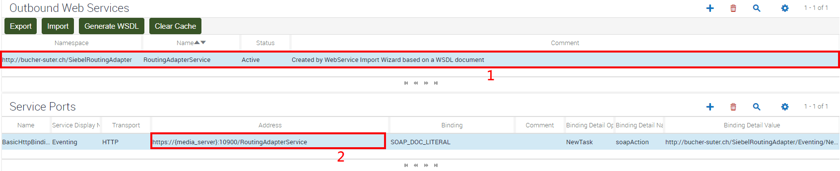 Siebel Web Configuration Update RoutingAdapterService Address Field